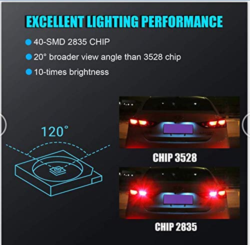 Xotic Tech 2X 7443 7444 High Power Strobe Flashing Red LED Brake Stop Tail Light Bulbs Compatible with Mazda 3 2008-2018 or Honda Odyssey 2005-2007 or Honda Civic CR-V Accord or Toyota Camry Avalon