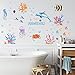 TOARTI 72 Pcs Badezimmer Wandtattoo Bunt,Wandsticker für Kinderzimmer,DIY Wandsticker Unterwasserwelt,Marine Deko Sticker,Tiere Wandaufkleber für Jungs Schlafzimmer Babyzimmer Bad Fliesenaufkleber