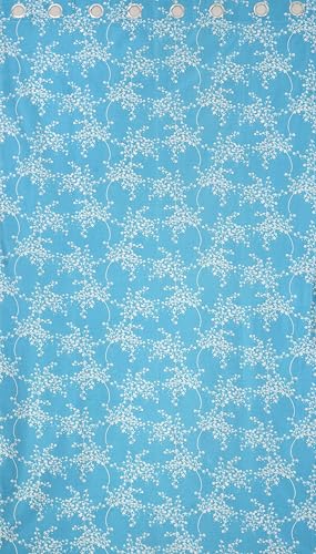 Image of Floral Printed Home Decor Curtains for Living Room, Bedroom Doors and Windows Panel, Parda, Eyelets Hanging, Aqua Blue, 4 x 6 Feet, 1 Piece