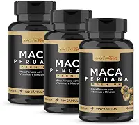 Maca Peruana Premium 120 Cápsulas - 3 Frascos