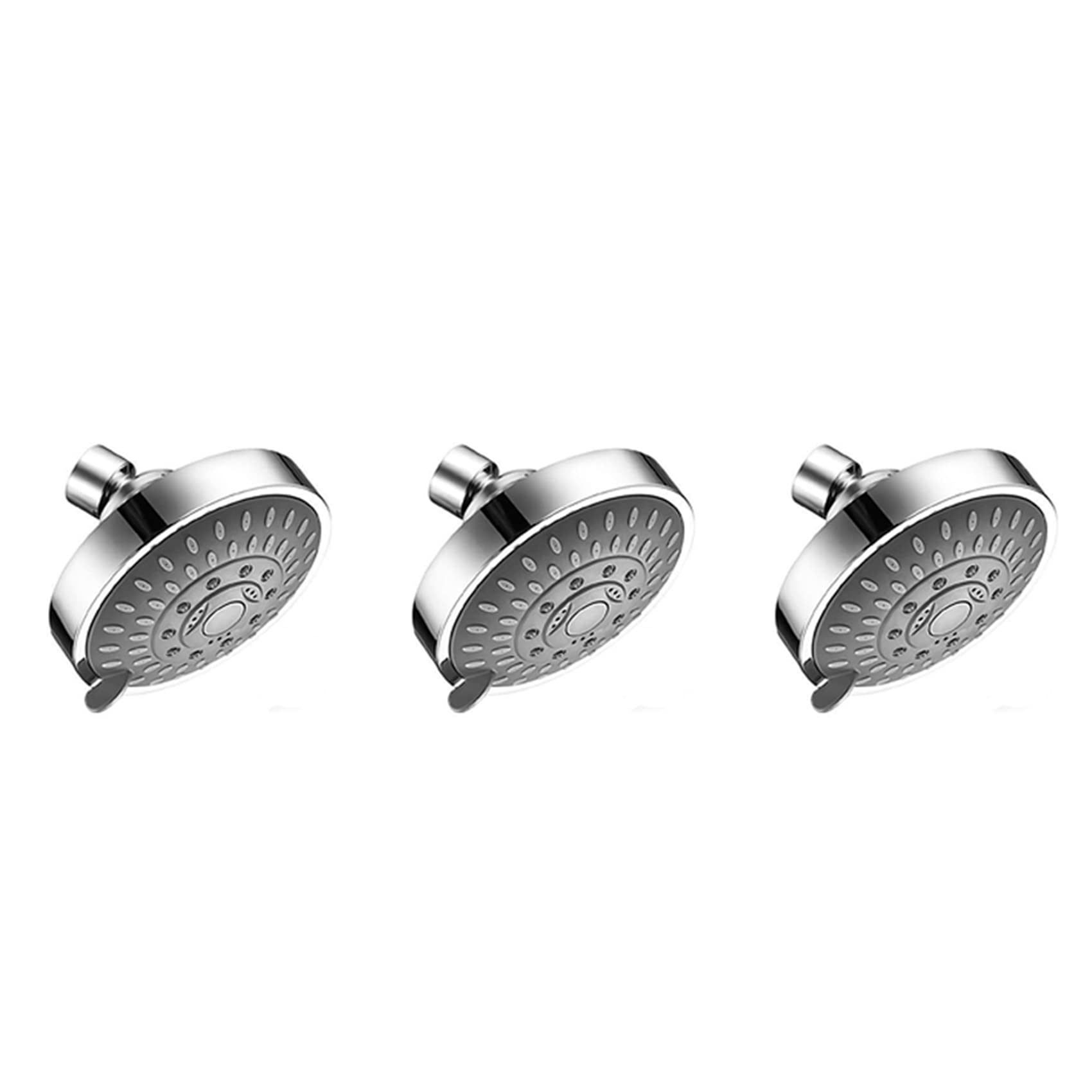 Hndhbfgrt Silver 3X Shower Head, High Pressure 5 Settings Showerhead With Adjustable Swivel Ball Joint