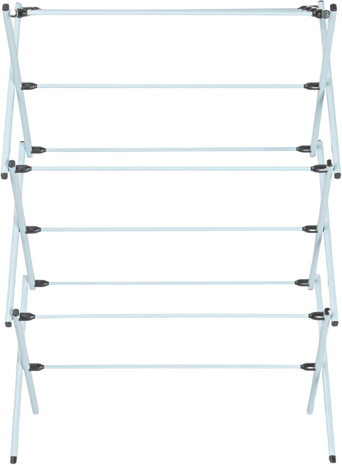 Household Essentials Folding Clothes Drying Rack with Strong Steel Frame and 11 Coated Dowels, White