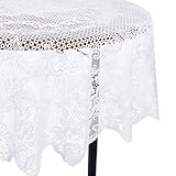 Juvale Round Lace Tablecloth with Elegant Floral Patterns for Birthday Parties, Weddings, Dining Room Tables, White (150cm) - Image 5