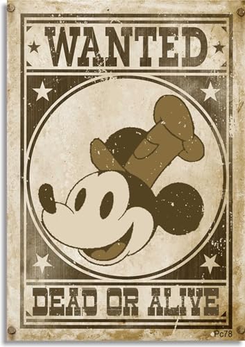 Gear Tatz - Wanted Dead OR Alive Parody Poster Decal - Steamboat Willie Mickey Mouse - Bumper Sticker - 5 x 3.5 inches - Professionally Made in the USA (Vinyl, X1) image 2