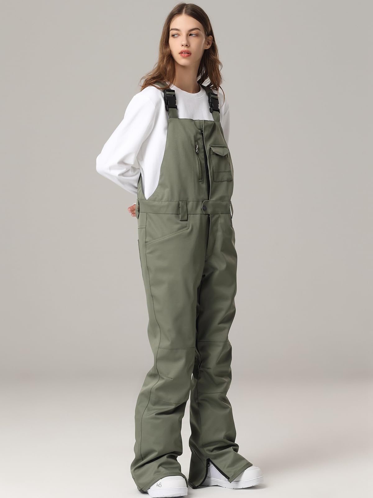HOUZONIY Skihosen Für Damen, Damen Schnee Lätzchen, Wasserdicht Winddicht Isolierte Skihose, verschleißfeste Latzhose, Wandern, Klettern