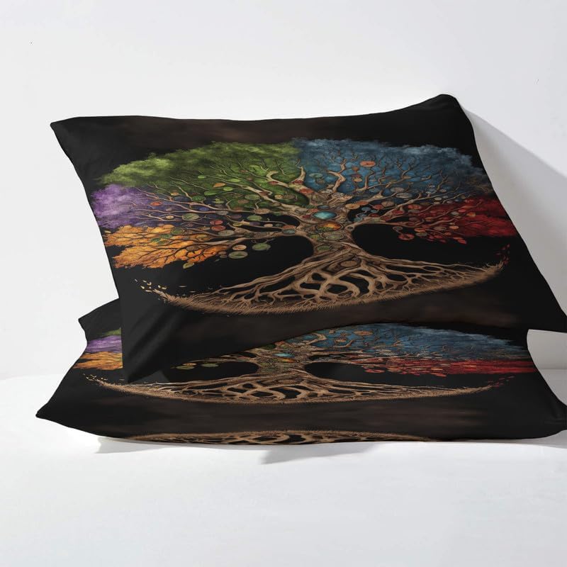 Miniatura 3 de Juego de sábanas de tamaño King, sábanas de microfibra y fundas de almohada de 4 piezas, juego de sábanas con patrones coloridos, sábana bajera