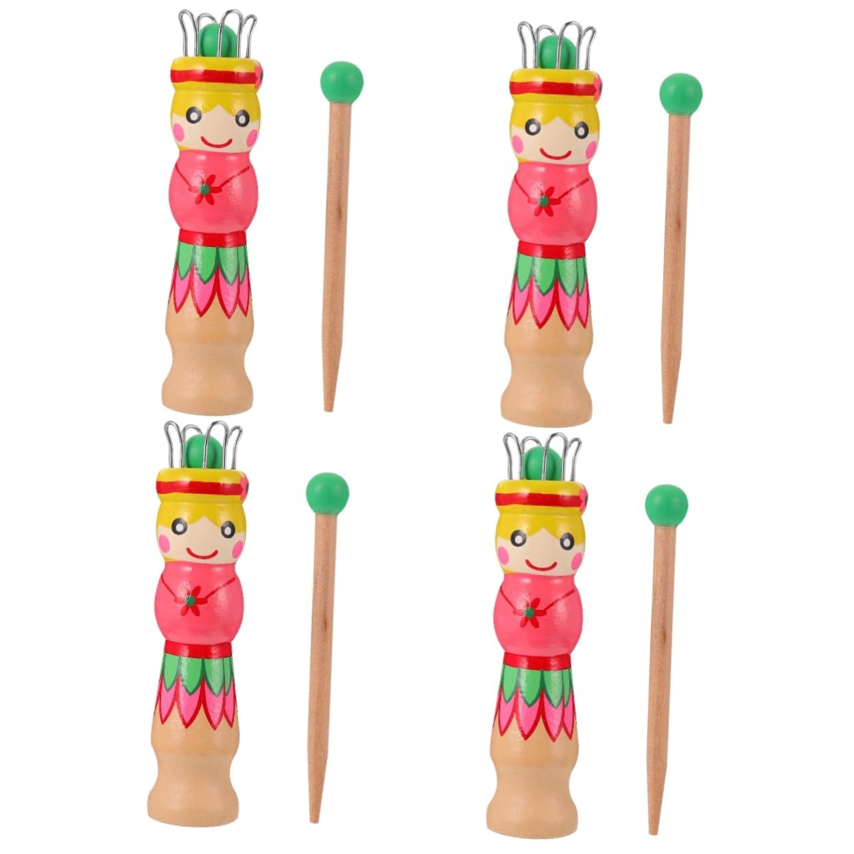 TEHAUX Weaving Machine Toy 4pcs Doll Knitter Loom Crochet Yarn Items Kit Yarn Wool Knitter Mini Knitting Spool Weaving Plaything Diy Weaving Toy Wooden Wool Knit Knitter Wood Tools Rope