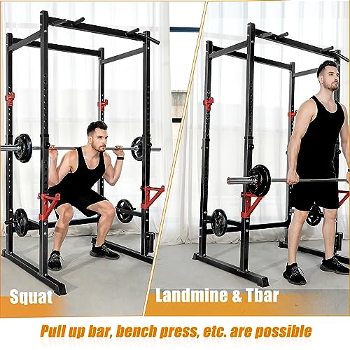 Bongkim Power Rack, Rack Cage for Weight Training, Adjustable Squat Stand Rack for Home Gym Equipment, Lifting Cage with 660lb Capacity (Black) - Image 6