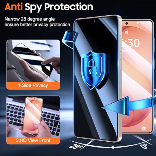 Image of UniqueMe for S26 Privacy Screen - 2 PACK Samsung Galaxy S26 Privacy Screen Protector [Fingerprint Unlocking] Easy Installation,Bubble-Free,Anti-Spy,9H Tempered Glass,3D Full-coverage
