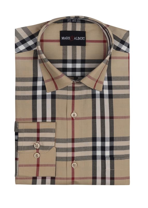 MARK & ALBERT Men’s shirt checks full sleeve