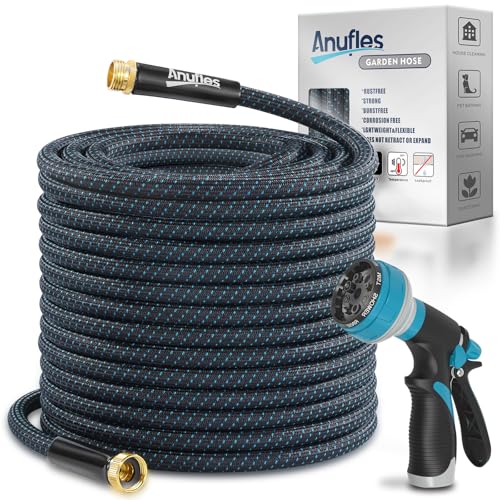 Garden Hose 50FT, Lightweight 3-Layer PVC Flexible...