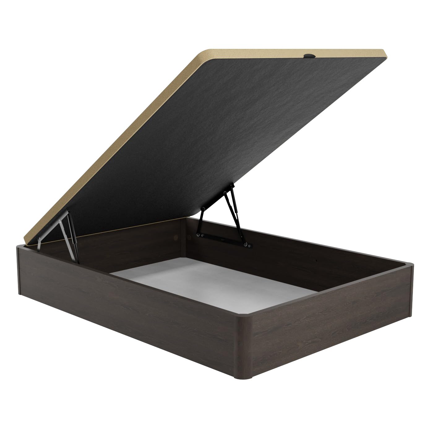 DUÉRMETE Online - Canapé Abatible de Madera Súper Reforzado con Gran Capacidad, Esquinas Redondeadas, 135 x 190, Wengué