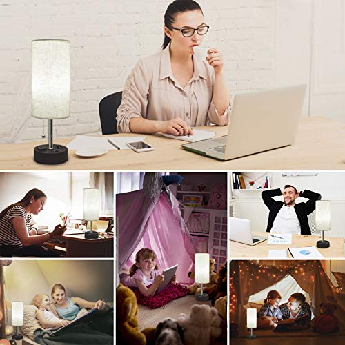 Winshine Table Lamp For Bedroom, Usb Bedside Lamp Nautral Daylight Modern Nightstand Lamp With Usb Port To Recharging, Ac Outlets Fabric Linen Shade,Led Bulb Included Perfect For Living Room, Bedroom #TOP5