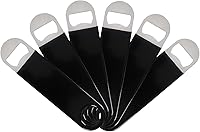 Vista 1 de Saedy Abrebotellas de cerveza de acero inoxidable, 6 piezas, abrebotellas plano recubierto de goma, negro