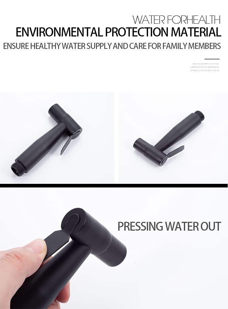 [LOSCHEN] Pulverizador de Bidé Para Inodoro, Pulverizador de Mano de Acero Inoxidable Para WC, Grifos de Bidé Shattaf Pulverizador (Negro)