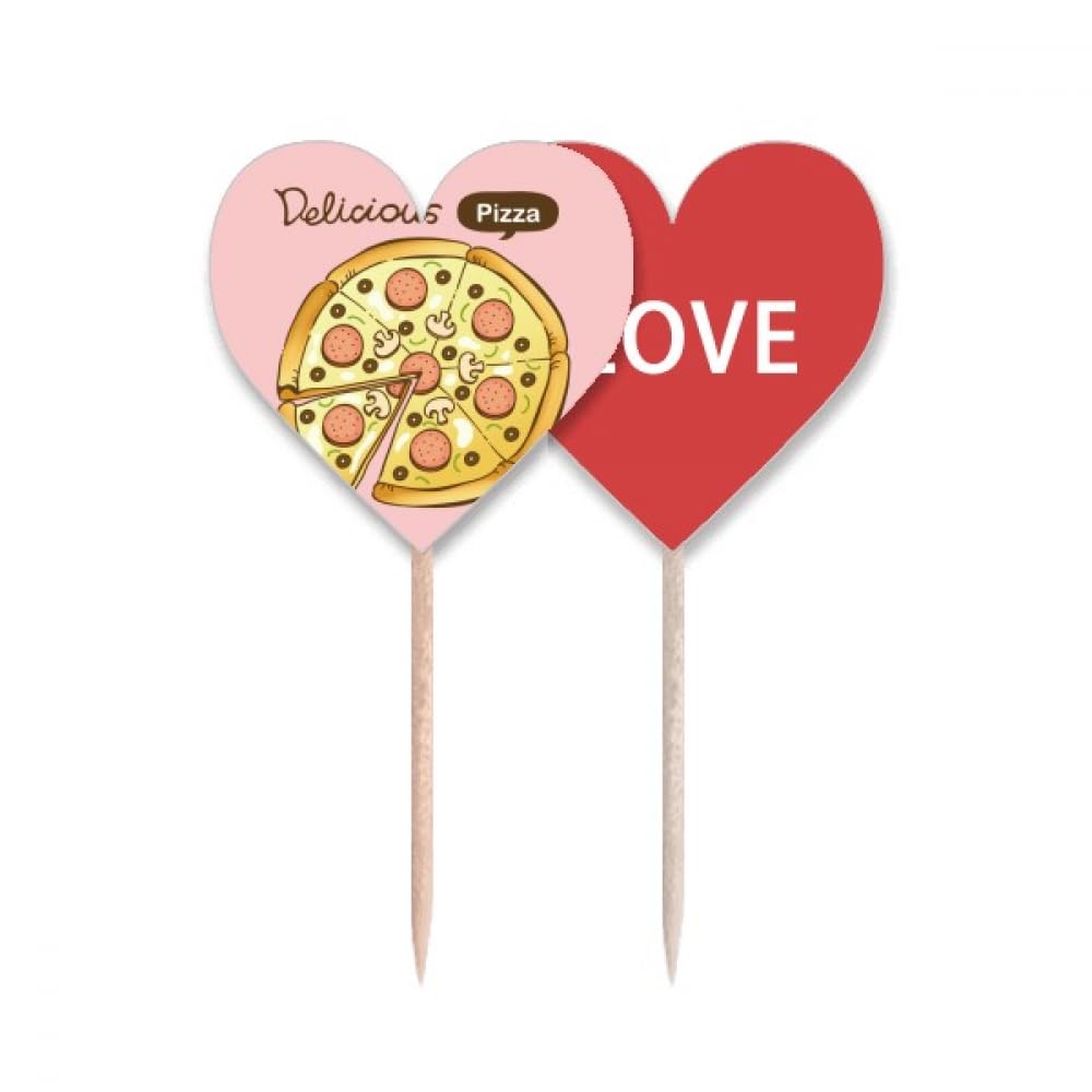Pics à cupcake et pizza pour vos soirées italiennes, cure-dents cœur d'amour