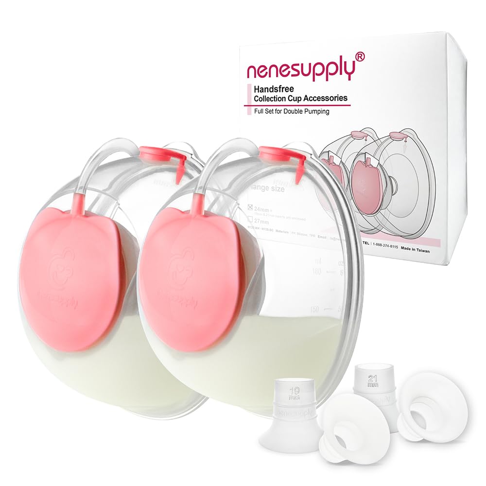 Photo 1 of Nenesupply Handsfree Wearable Breastmilk Collection Cara Cups Caracups Compatible with Spectra S1 S2 9 Plus Lansinoh Breast Pumps 24mm Silicone Flanges Replacement Spectra Pump Parts 19 21mm Inserts