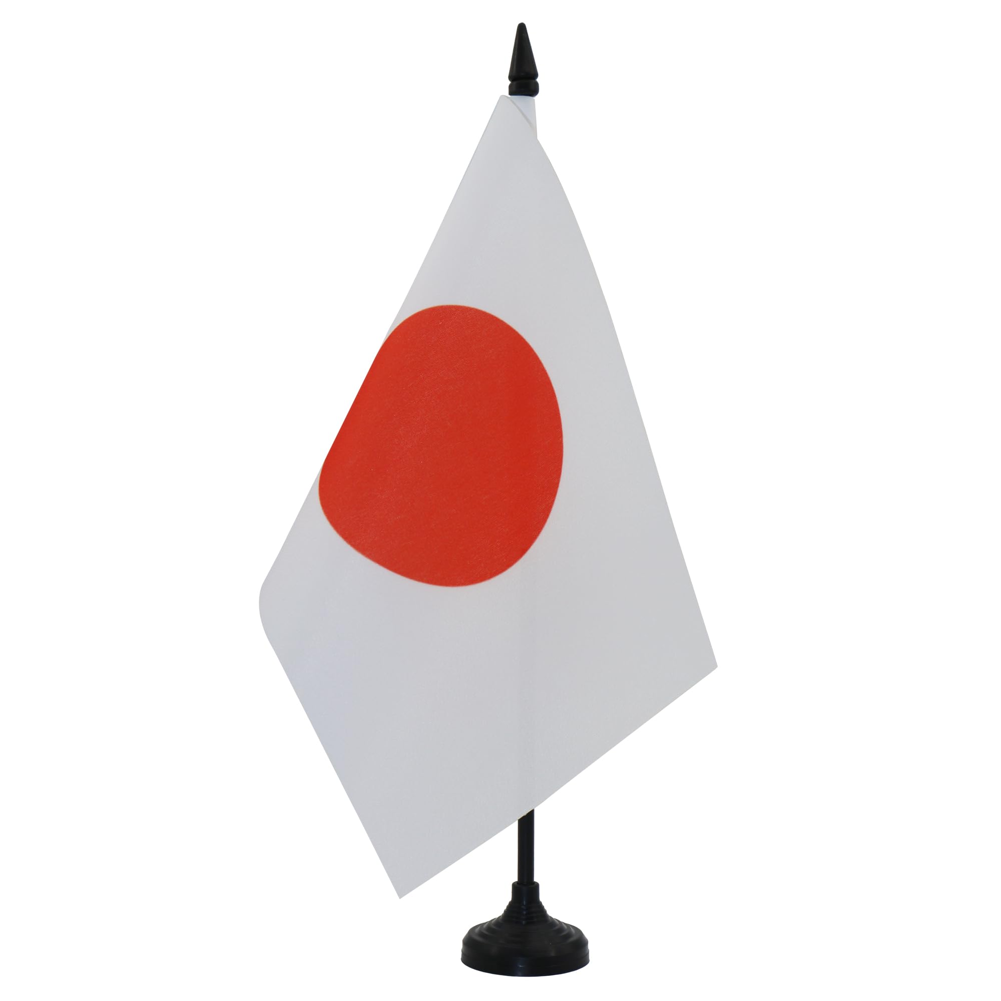 Japan Table Flag 5'' x 8'' - Japanese Desk Flag 21 x 14 cm - Black plastic stick and base - AZ FLAG