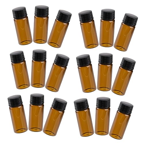 Beatifufu 15pcs Reagent Sample Bottles 10ml Essential Oil Glass Bottles Leakproof Screw Top Design