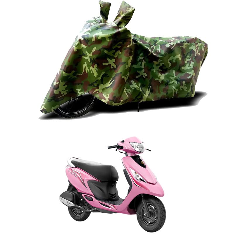 Image of 100% Water Resistant Bike Scooty Two Wheeler Body Cover Compatible for TVS Scooty Zest Gloss /UV-Rays /Heat Protection /Birds Dropping /Scratchproof /Dust Proof /Waterproof /All Varient[Green MJ]