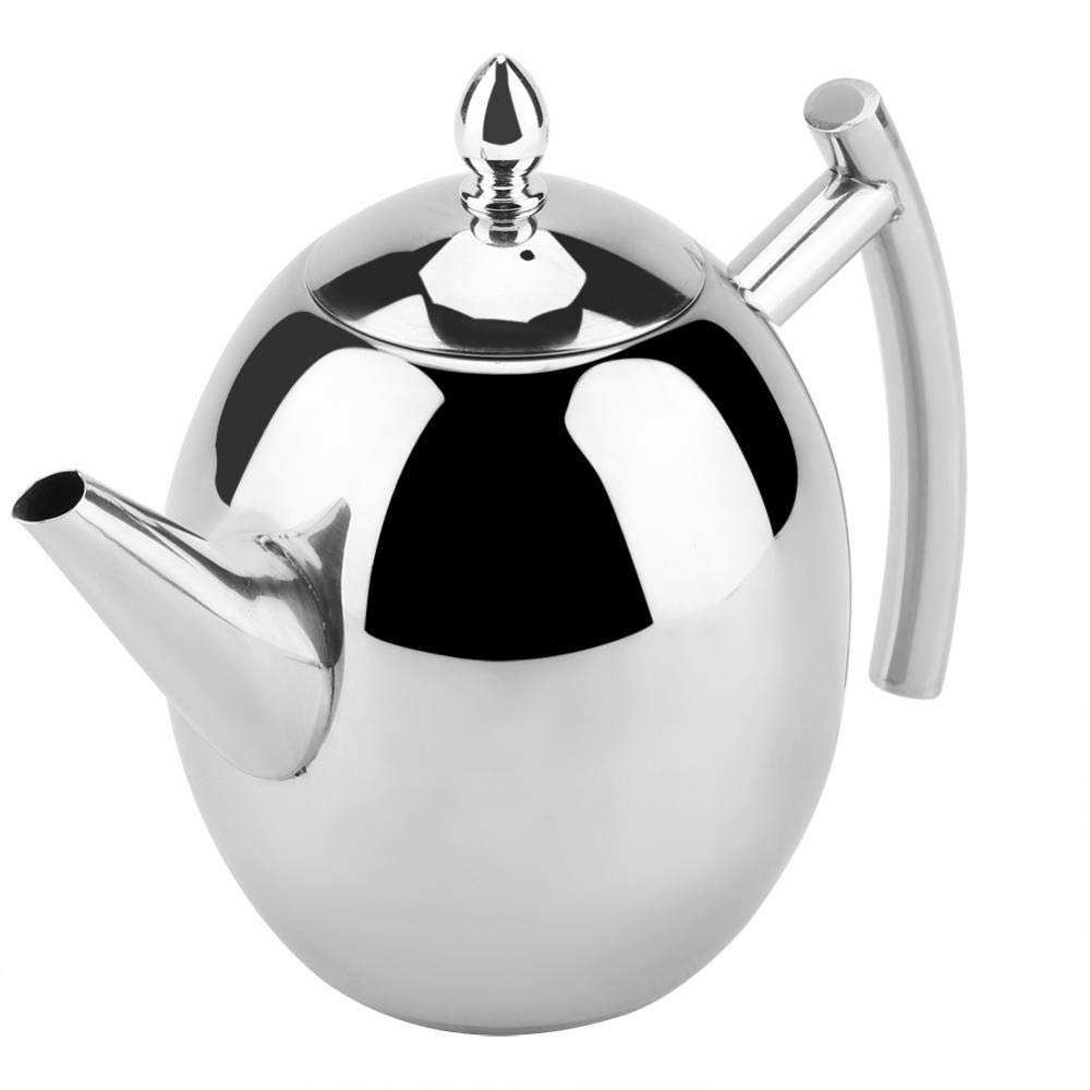 Stainless Steel tea pot, 1/1.5 Liter Teapot Coffee Pot Tea Kettle with Removable Insufer for Loose Tea(1500ML)