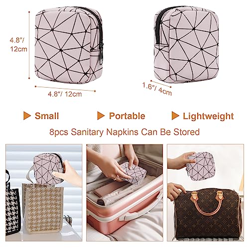 Image of Likesing Period Bag Pouch, Leather Tampon Holder for Purse-Pink | PU Period Pouches for Teen Girls, Women Portable Sanitary Napkin Storage Bag, Feminine Sanitary Bags Emergency Pad Pouch