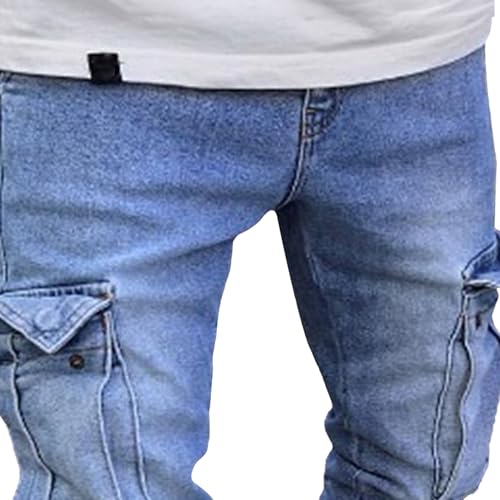 Men's Camouflage Slim Fit Jeans Skinny Casual Camo Cargo Jean Multi Pocket Comfort Flex Waist Denim Pants2