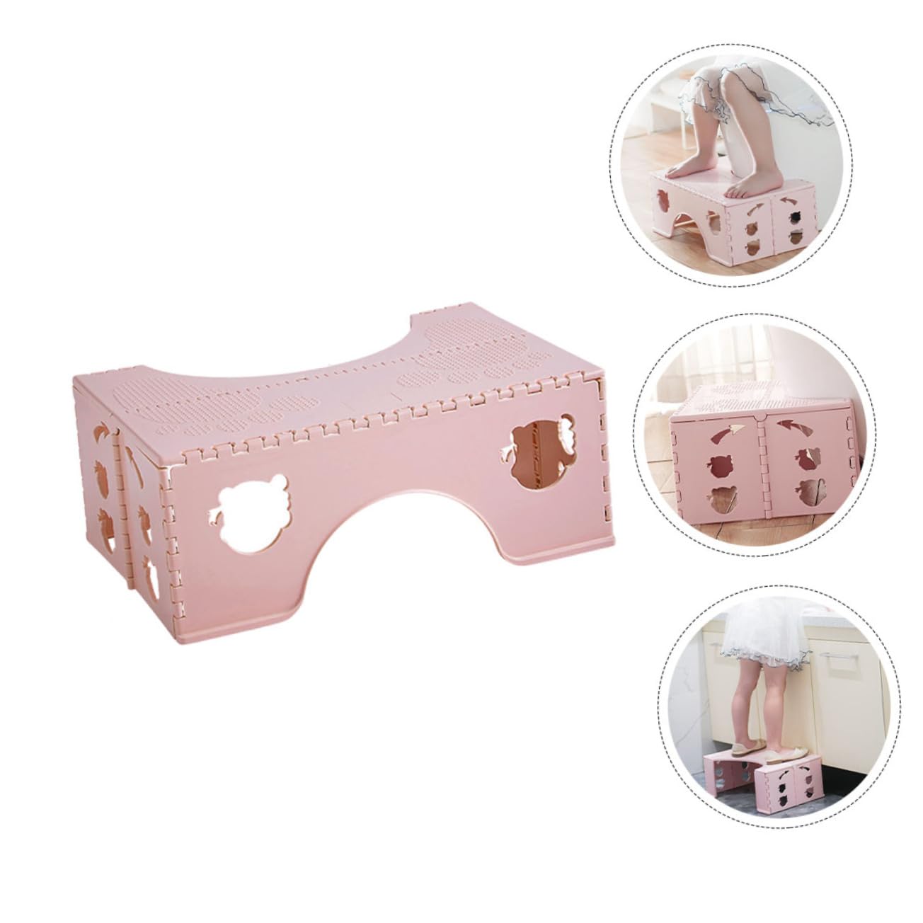 WOFASHPURET Toilet Squatting Stool Anti-Slip Footrest for Adults Folding Plastic Stool for Potty Training Raised Toilet Seats