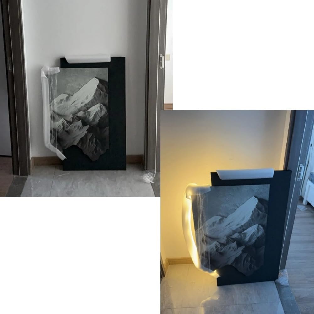 Sztuka ścienna z piaskowca, nowoczesna dekoracja ze światłami LED, dekoracja wejściowa do salonu, sypialni, biura