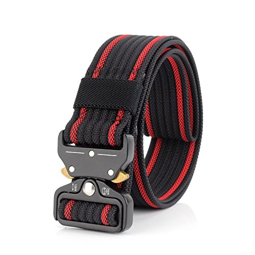 Women Men's Tactical Belt,Military Style Webbing Riggers Web Belt with Heavy-Duty Quick-Release Alloy Buckle