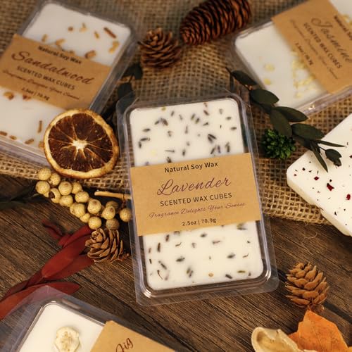 Image of SCENTORINI Wax Melts, Premium Wax with Essential Oil, 2.5oz x 3 Pack | Summer Scented Wax Cubes, Natural Dried Flower - Rose, Lavender, Jasmine Scent for Home Fragrance Enthusiasts Women /Men