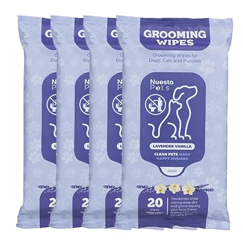 Pets XL Lavender Vanilla Pet Wipes-Deodorizing No Bath Cleaning for Dogs & Puppy Grooming | Ear, Face, Butt, Paw Wet Wipe | Enriched w/Aloe, Chamomile, Oat Amino Acids | Healthier Coat & Skin Pets XL Lavender Vanilla Pet Wipes-Deodorizing No Bath Cleaning for Dogs & Puppy Grooming | Ear, Face, Butt, Paw Wet Wipe | Enriched w/Aloe, Chamomile, Oat Amino Acids | Healthier Coat & Skin