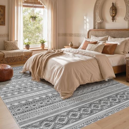 Image of cotiled Boho 9x12 Area Rug for Living Room: Large Moroccan Washable Rug