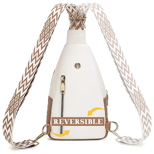 Image of Crossbody Sling Bag Purse for Women - Small Chest Fanny Pack Trendy Travel Faux Leather Cross Body Bags with Adjustable Strap