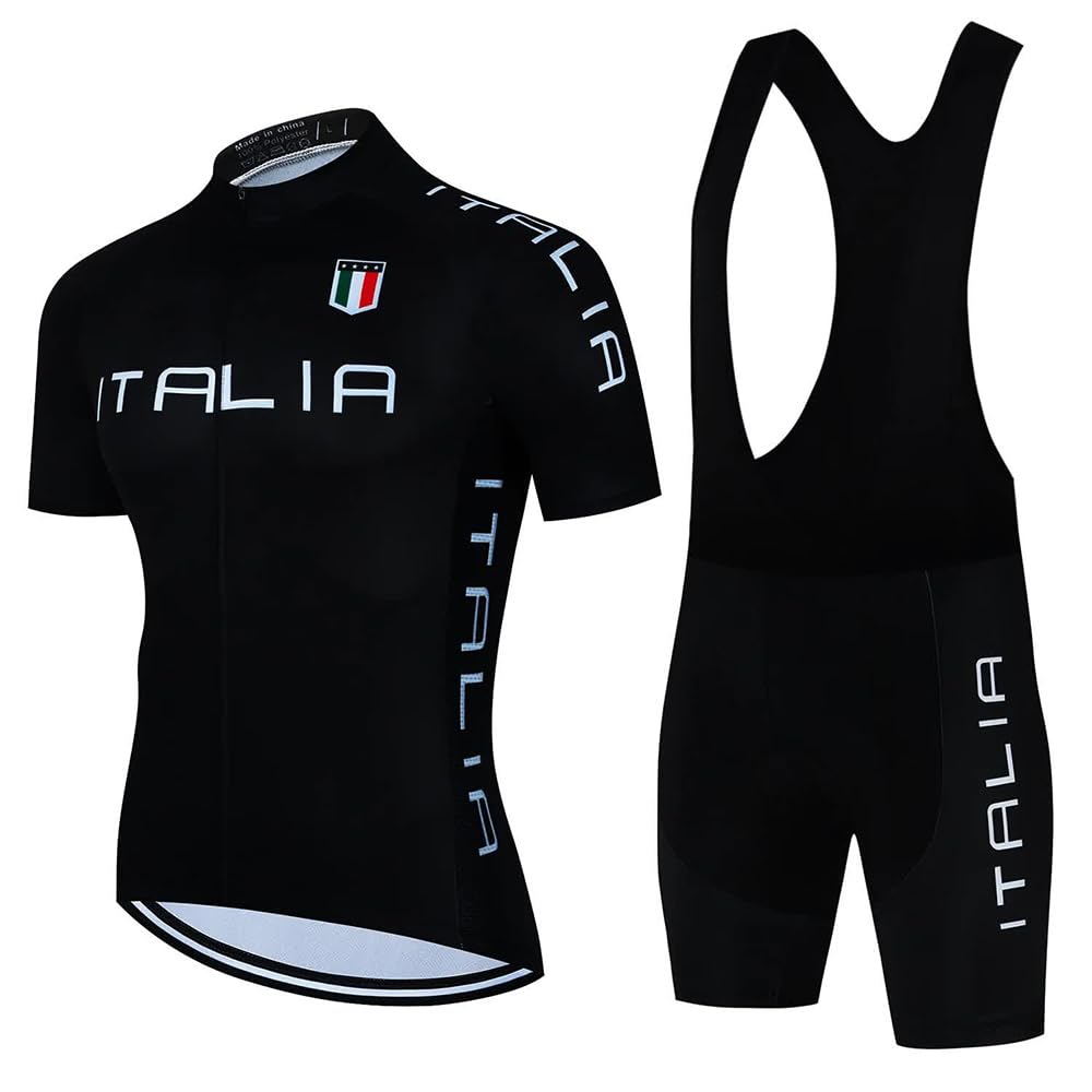 Vêtements Cyclisme Pro Homme Tenue Cycliste Manche Courte,Combinaisons De Cyclisme Hommes Ensemble Maillot à Manches Courtes Maillot + Ensemble Short Cycliste avec 3D Gel