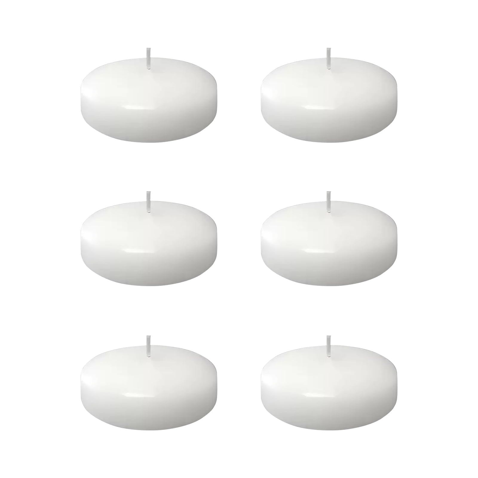 Lot de 6 bougies flottantes blanches de 7,6 cm non parfumées, longue durée de 10 heures pour la Saint-Valentin, Thanksgiving, mariage, Noël, Nouvel An, fête et décoration de piscine