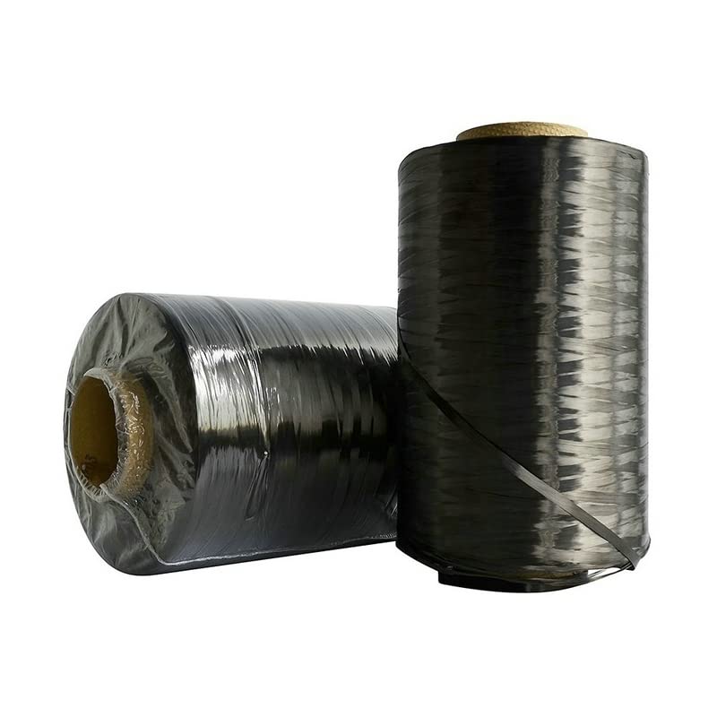 Fil en fibre de carbone résistant aux hautes températures, conducteur et résistance à la traction 3K 6K 12K 24K Fil chauffant en fibre de carbone (12K : 8 mm x 60 m)