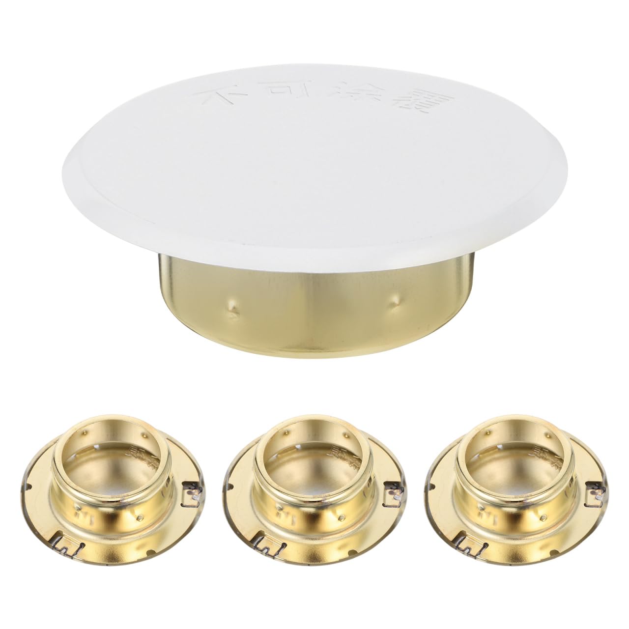 HANABASS 4pcs Concealed Fire Sprinkler Cover Plates Flat Round Caps for Residential and Commercial Use Sturdy Damage Protection Easy Installation for Ceiling Fire Sprinkler Systems