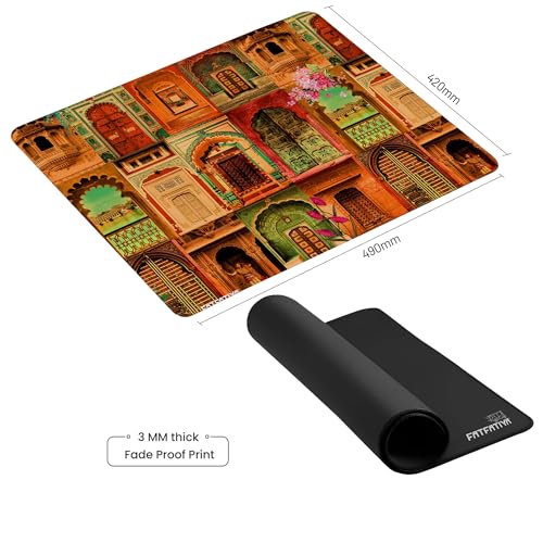 Image of Rajasthani Royal Doors Graphic Mouse Pad, Non-Slip Rubber Base Mousepad for Laptop, Computer & PC, 9x7.5 in - Enhanced Precision, Ergonomic Comfort, Ideal for Gaming & Office (Multicolor)