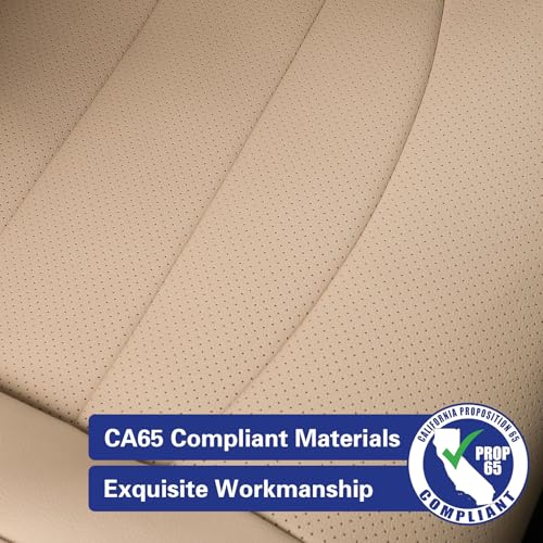 Image of EKR Rav4 Seat Covers Custom Fit for Toyota Rav4 (Hybrid) SE /XSE 2026, Car Seat Cover Full Set for SUV,Factory-Style Interior Upgrade, Easy-Wipe Protection,Faux Leather(Beige)