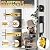 Azdele Front Door Handle and Deadbolt Set, Front Door Lock Set, Exterior Door Lock Set, Front Door Handle with Single Cylinder Deadbolt for Exterior Door, Reversible for Right&Left(Matte Black Modern)