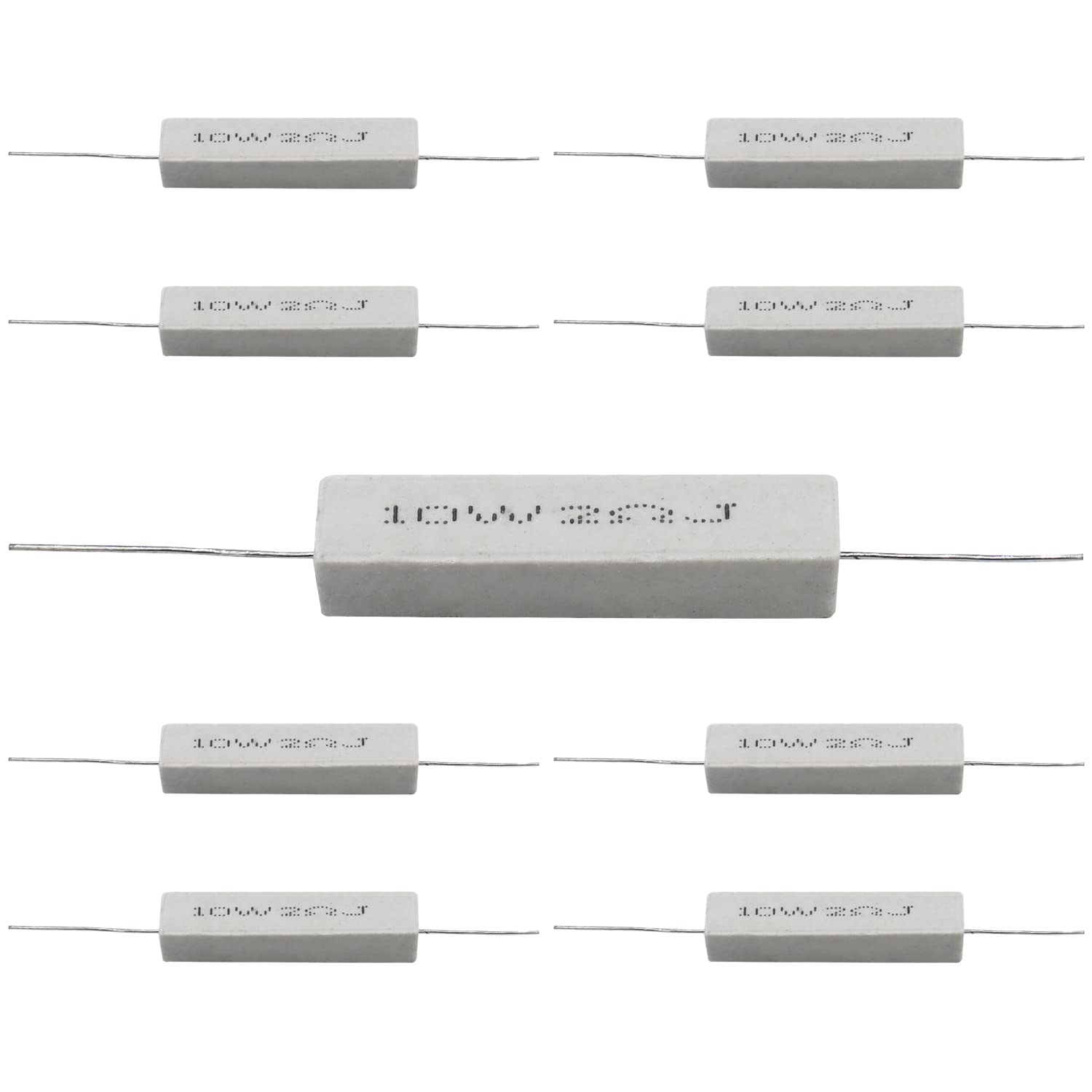 5 Stück 30 Ohm 30J Keramik-Widerstand – 10 Watt Axial, Zement-Leistungswiderstand
