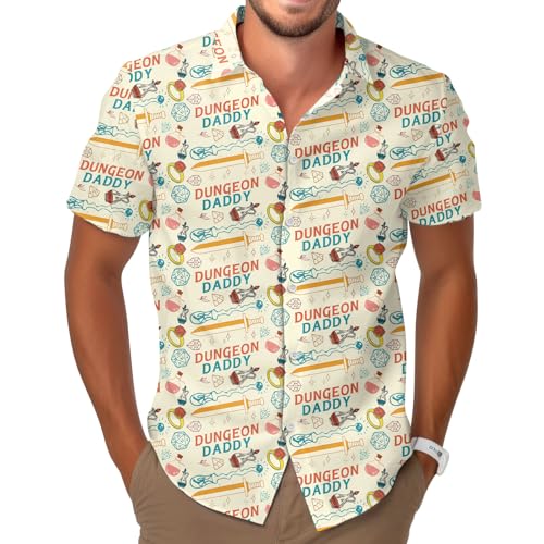 Camisa Hawaiana Informal de Verano con Botones para Videojuegos,
