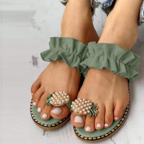 Lady Women's Ruffle Flat Sandals Summer Beach Slippers Open Toe Non-slip Slippers Casual Sandals2