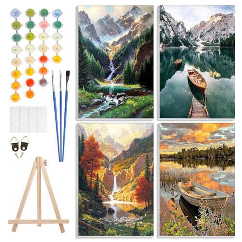 Pintar por numeros adultos para relajarse en casa con el kit de pintura de paisajes DIY