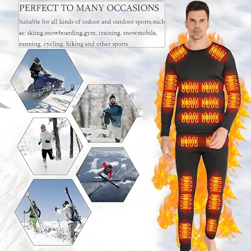 Heated Thermal Underwear for Men Women USB 42 Zone Intelligent Heated Thermals top and Heated Pants Set2