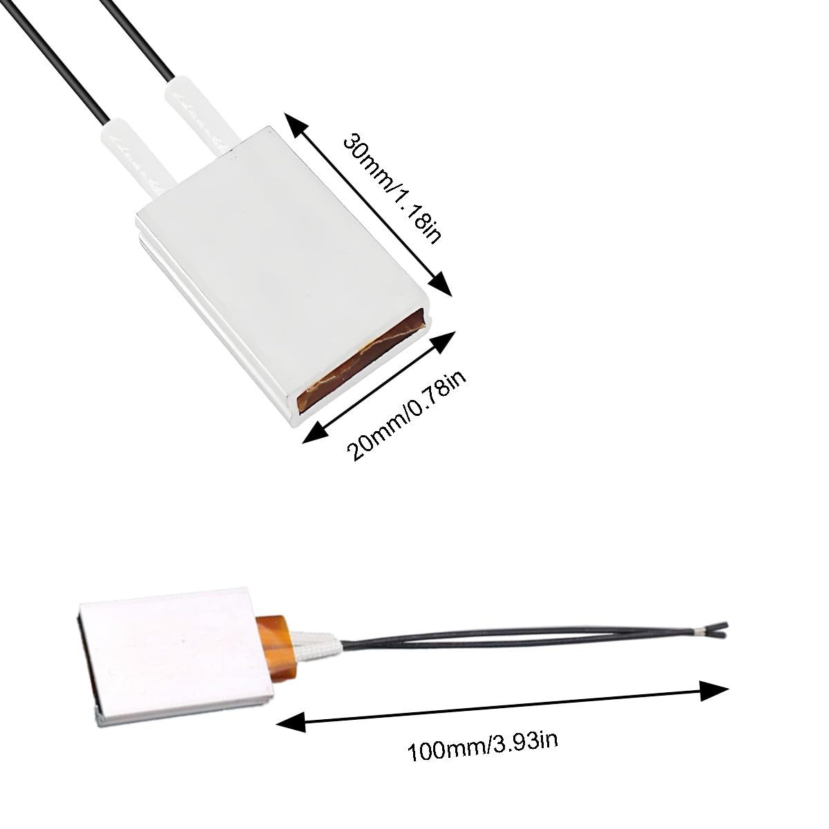 4 sztuki elementu grzejnego PTC, płyta grzejna, elektryczne ogrzewanie, rdzeń o stałej temperaturze, płyta grzejna AC/DC 5V/70℃/1,2-2W, aluminiowa obudowa z modułem oszustwa do