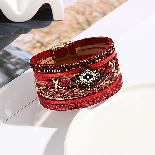 Long tiantian Boho Leather Wrap Bracelets for Women Country Concert Outfits Leather Bracelet Western Dress Accessories for Women Trendy 20252