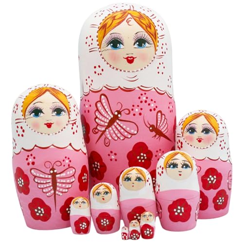 Poupées Matryoshka en bois gigognes Russes 10 pièces décoration