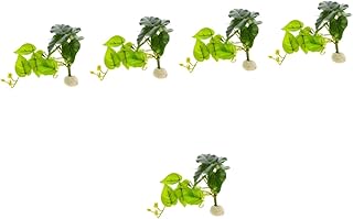 5 Pçs Tanque De Peixes Plantas Aquáticas Artificiais Decorativos Para Sala Plantas Artificiais Terrários De Vidro Para Plantas Plantas De Aquário De Plástico Decoração De Répteis